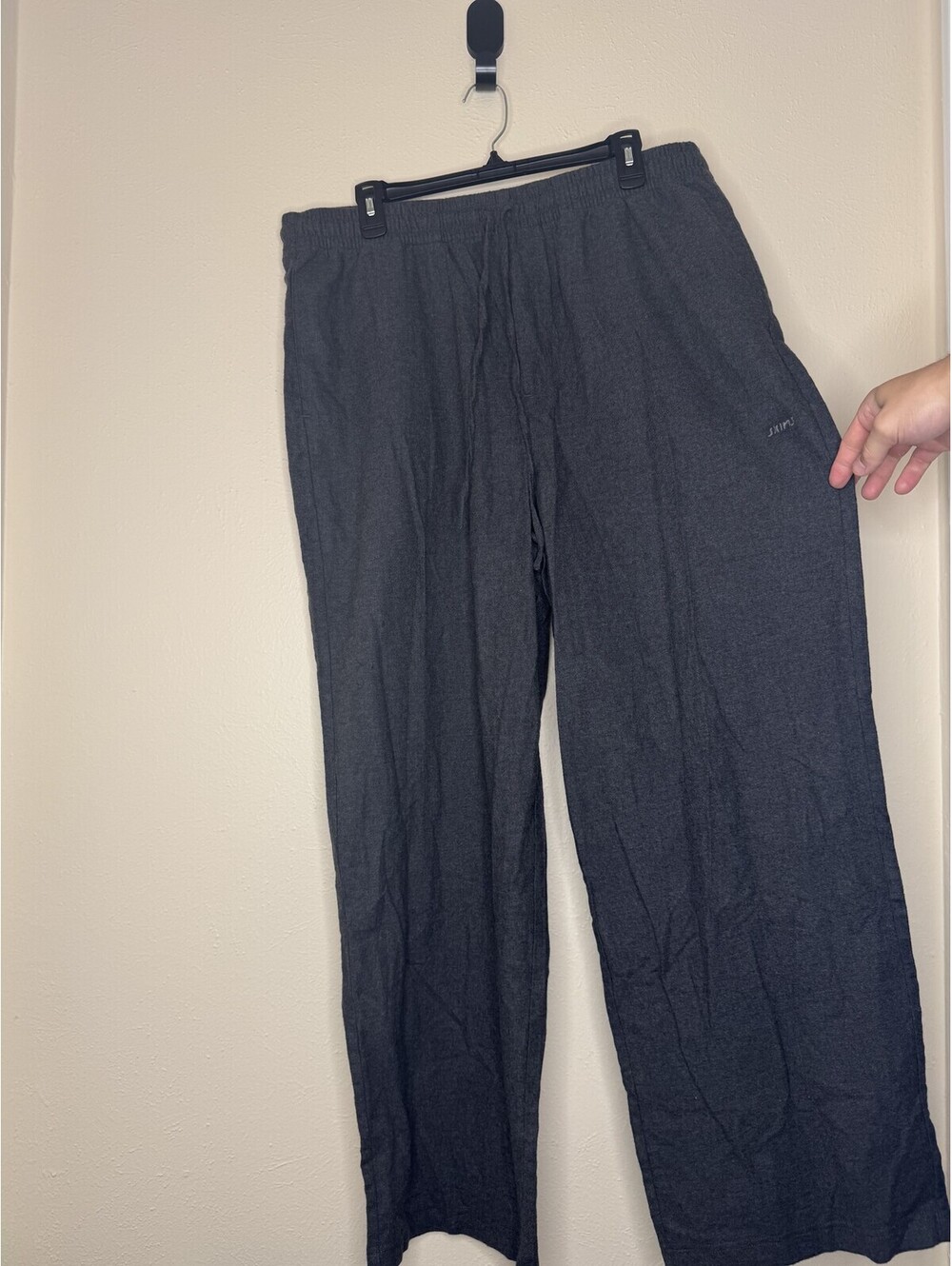 SKIMS Flannel Pajama Pants Only Gray Women's Size XL NWT